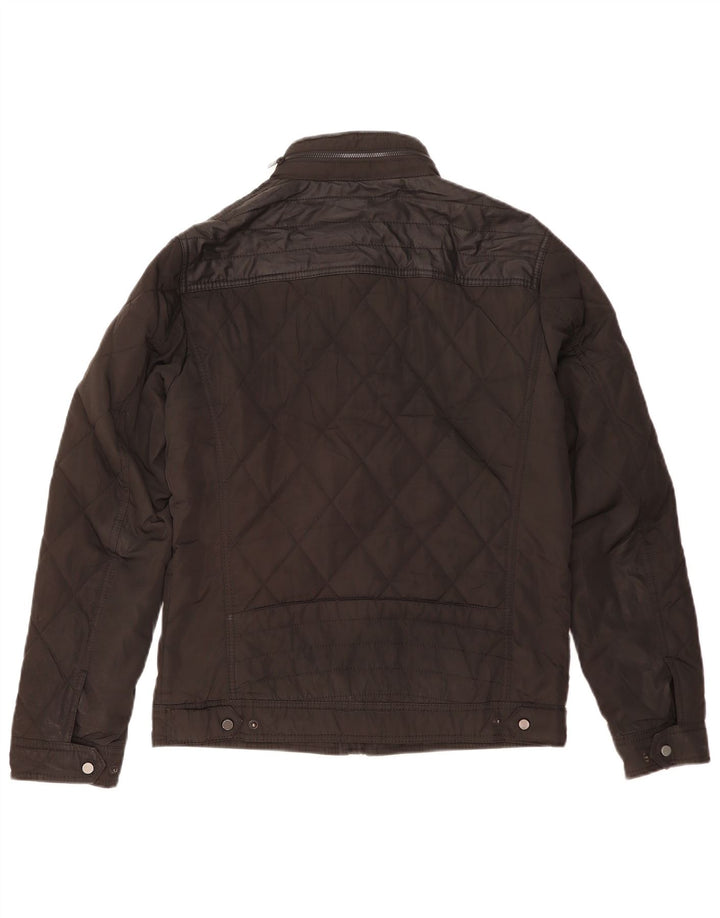 Giacca trapuntata con cappuccio da uomo ZARA UK 38 media nera