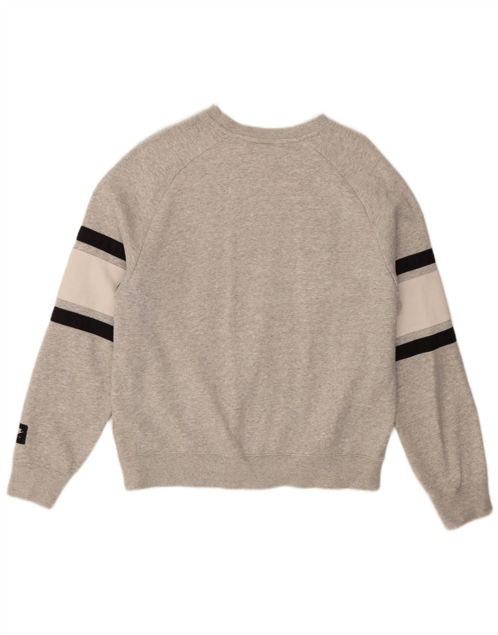 Felpa oversize con grafica Nike da donna, maglione piccolo grigio color block