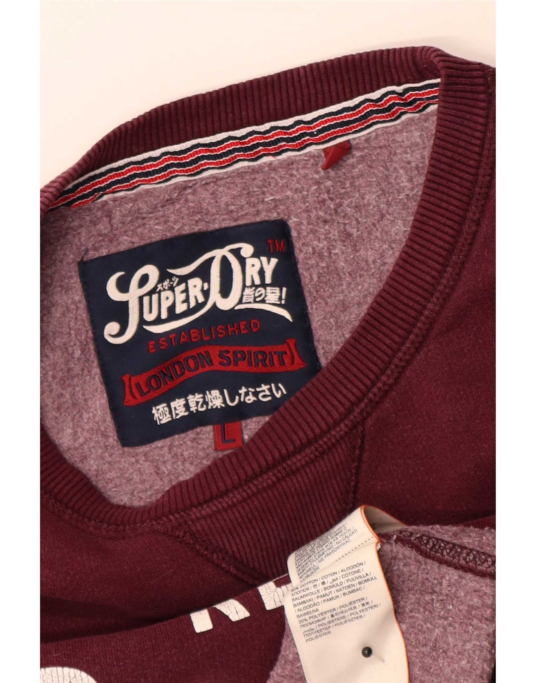Felpa grafica da uomo Superdry, maglione grande, cotone marrone