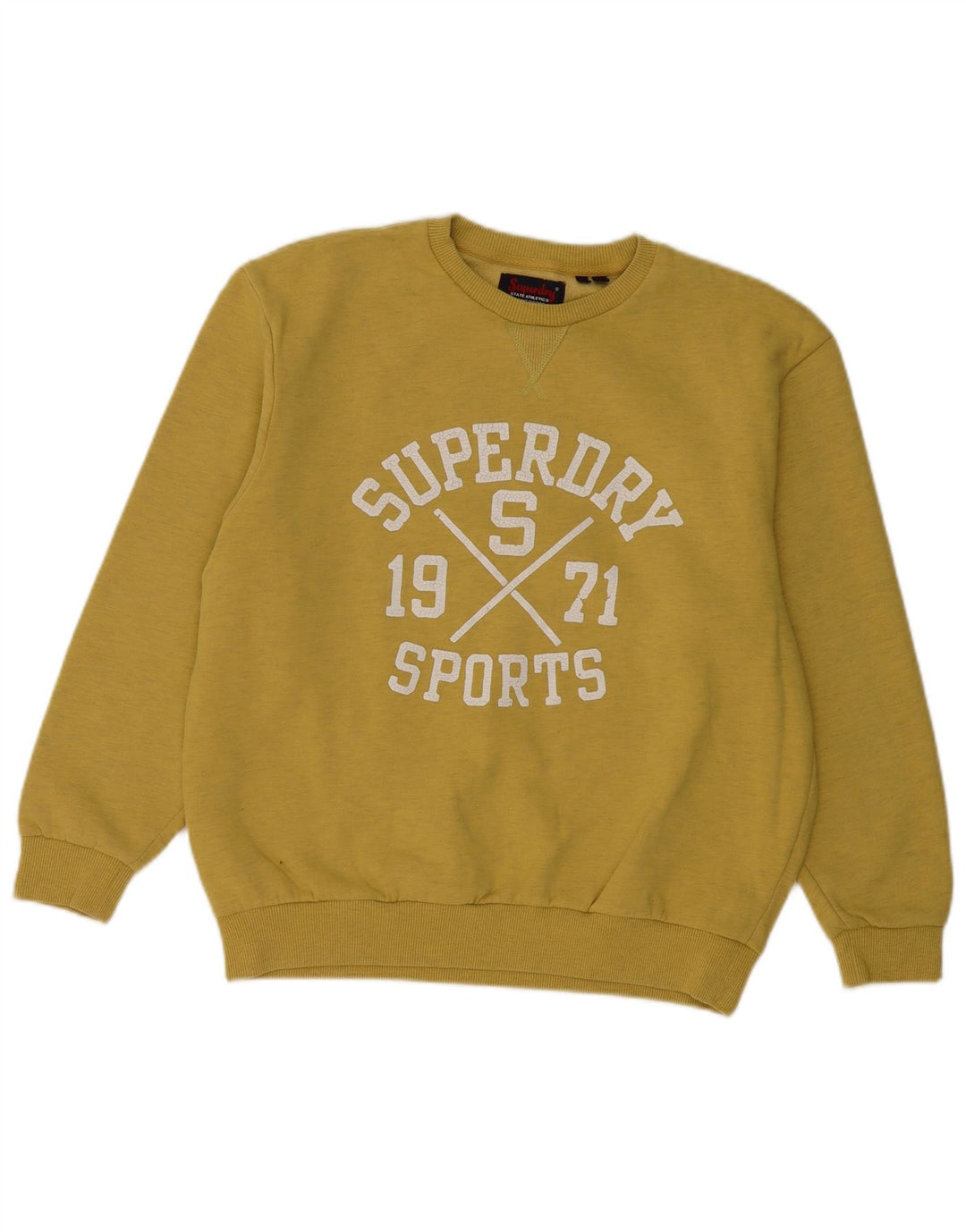 Felpa con grafica da donna SUPERDRY UK 12 Medium Yellow Flecked