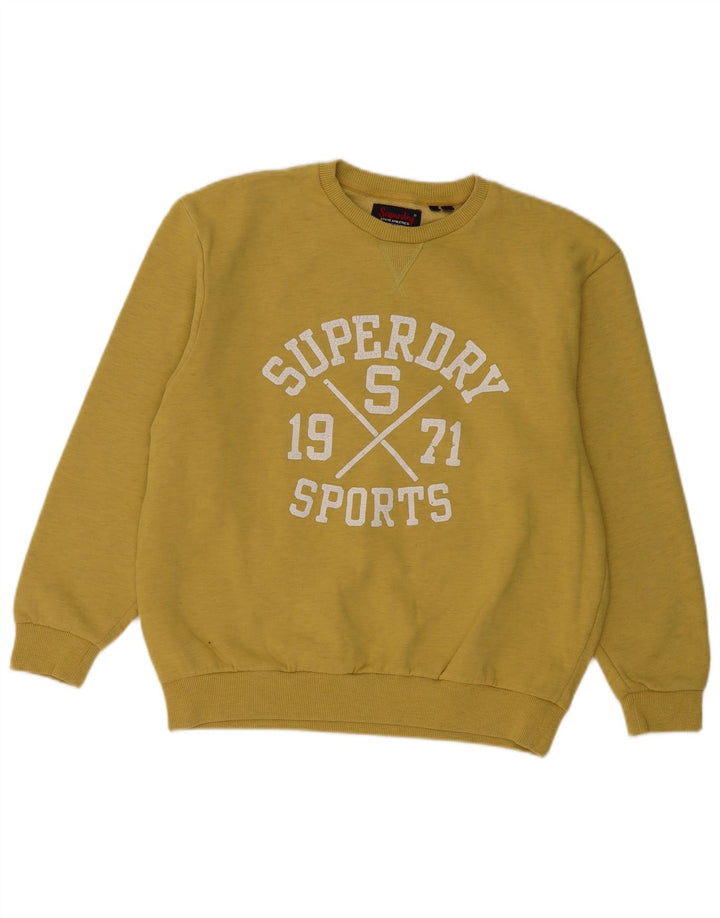 Felpa con grafica da donna SUPERDRY UK 12 Medium Yellow Flecked