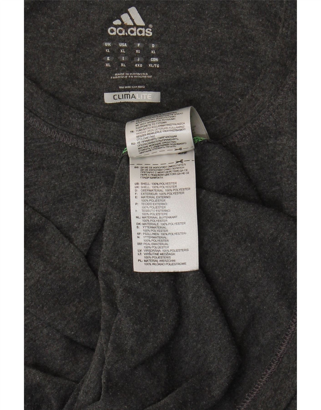 ADIDAS Mens Climalite Graphic T-Shirt Top XL Grey Polyester Vintage Adidas and Second-Hand Adidas from Messina Hembry 