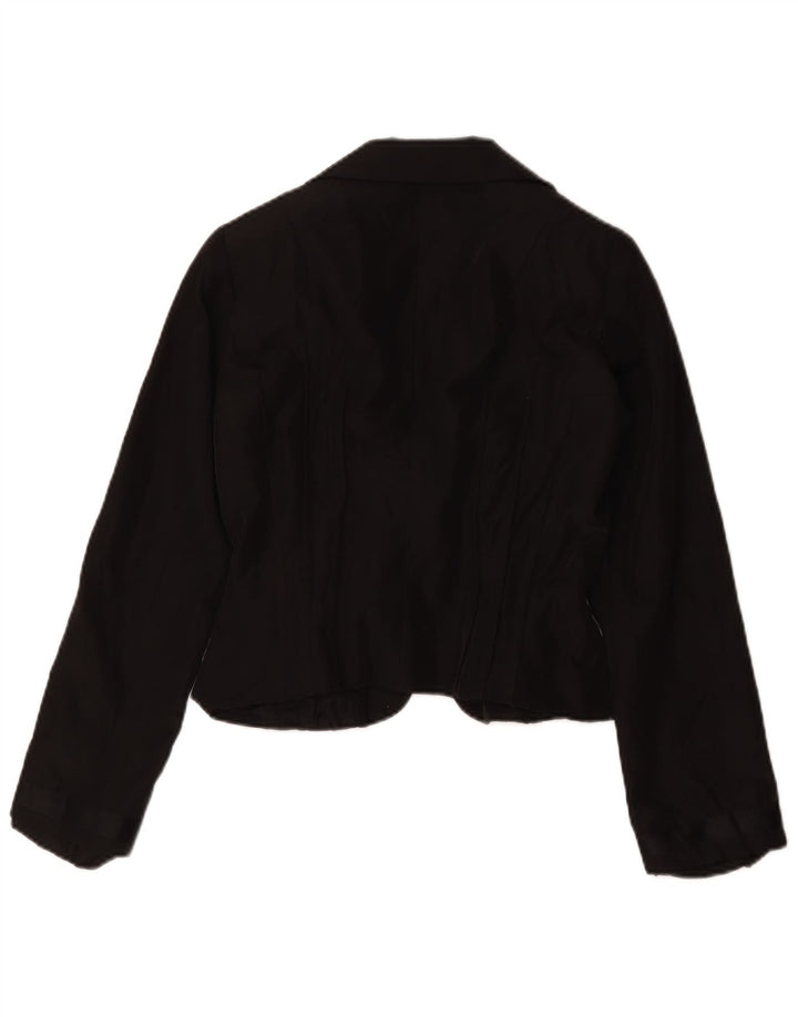 Giacca blazer vintage da donna a 1 bottone corto IT 42 medio acetato nero