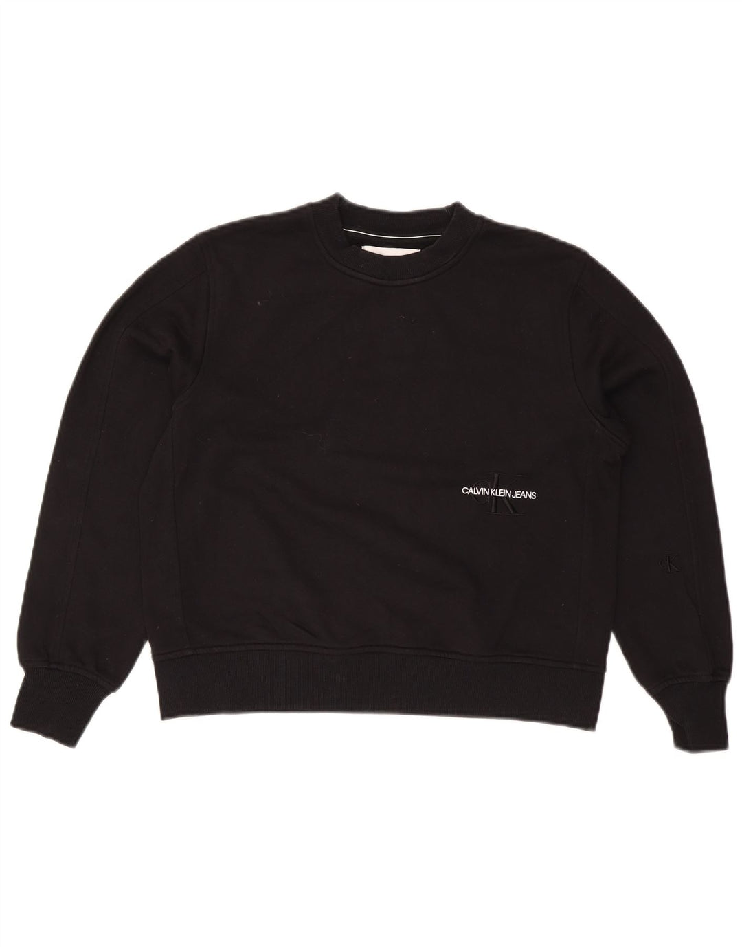 Felpa oversize da donna Calvin Klein Jeans Jumper UK 10 Small Nero