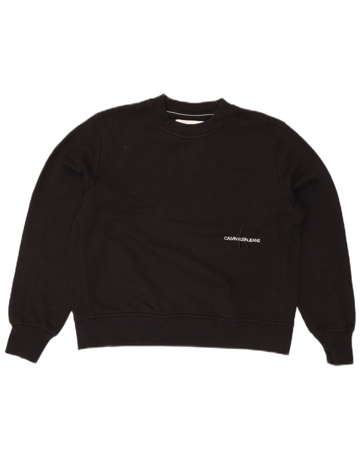 Felpa oversize da donna Calvin Klein Jeans Jumper UK 10 Small Nero