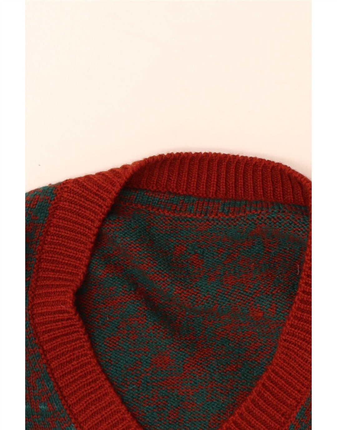 Maglione da uomo con scollo a V VINTAGE rosso medio screziato