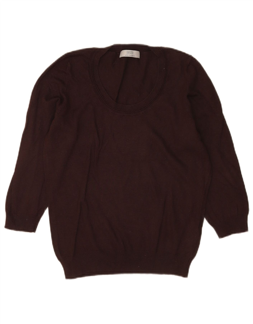 Maglione maglione con scollo a barca da donna Marks & Spencer UK 12 Marrone medio