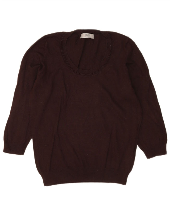 Maglione maglione con scollo a barca da donna Marks & Spencer UK 12 Marrone medio