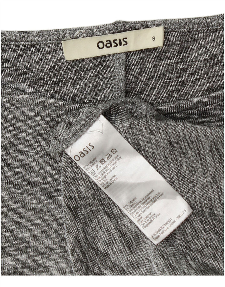 T-shirt oversize da donna Oasis UK 10 Small Poliestere chiazzato grigio