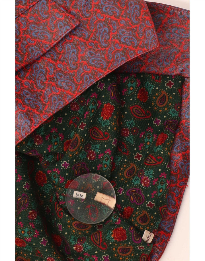 Gilet in pelle da donna vintage IT 44 Medium Red Paisley
