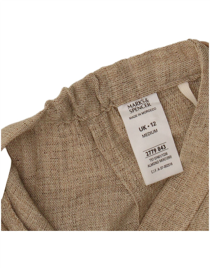 Pantaloni casual con pegged da donna Marks & Spencer UK 12 Medium W30 L29 Beige