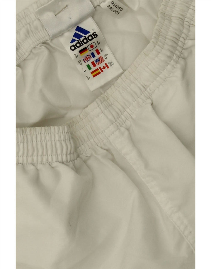 ADIDAS Womens Sport Shorts UK 12 Medium White Polyester Vintage Adidas and Second-Hand Adidas from Messina Hembry 