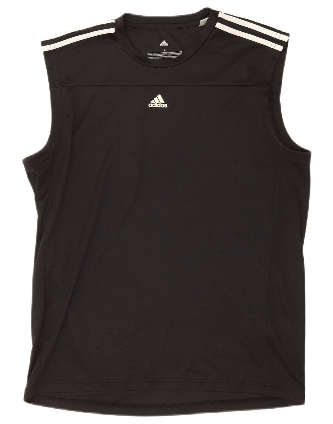 Canotta Adidas Climalite da uomo grande in poliestere nero