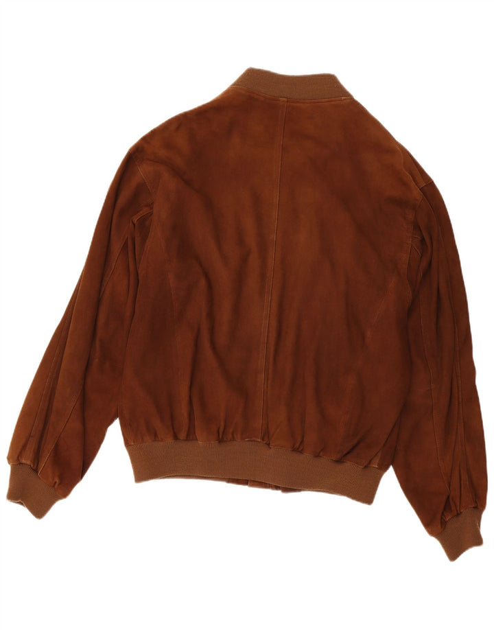 Giacca vintage in pelle scamosciata da uomo EU 54 2XL in pelle marrone