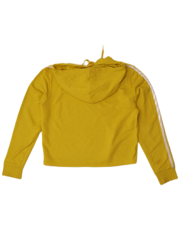 Maglione con cappuccio corto da donna Adidas UK 12/14 Cotone giallo medio