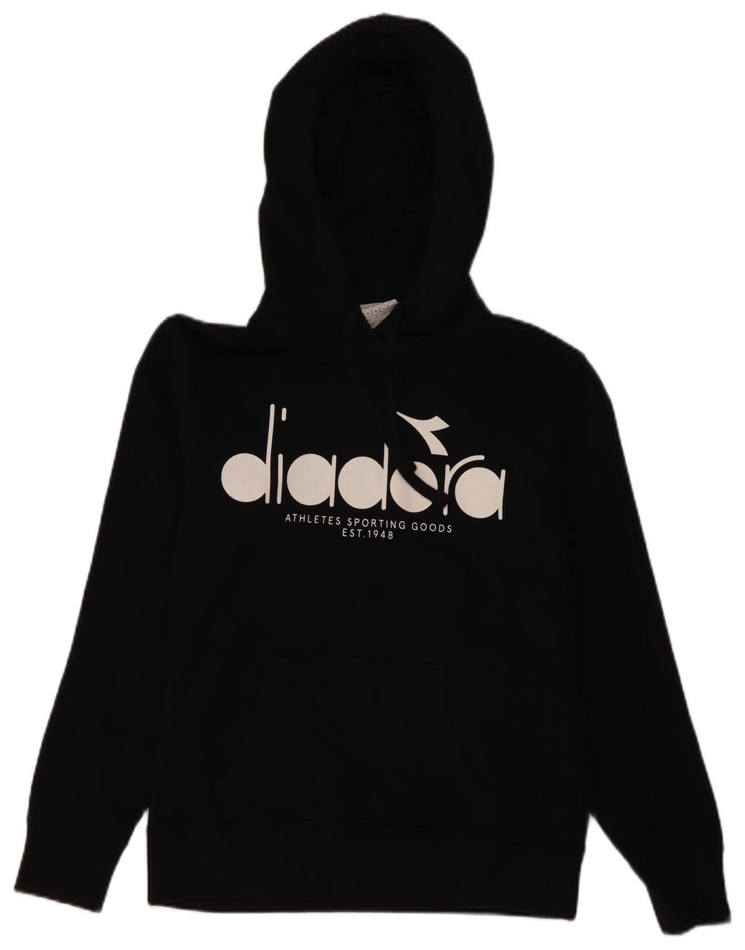 Felpa con cappuccio grafica da uomo Diadora, cotone nero medio