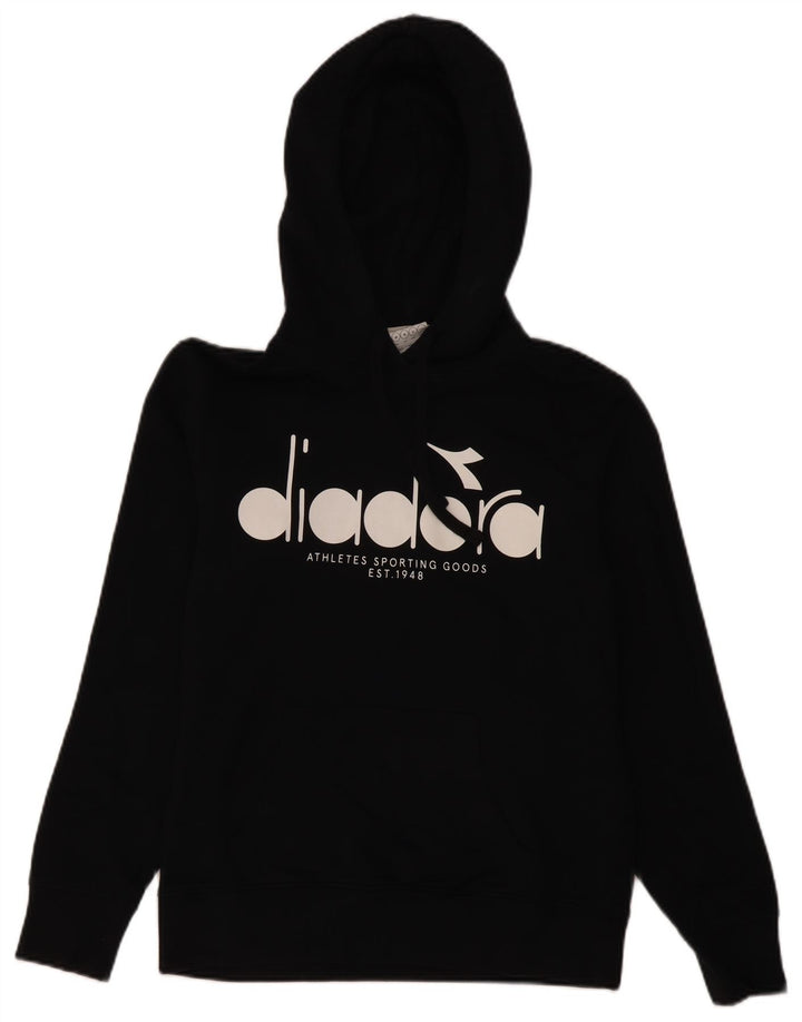 Felpa con cappuccio grafica da uomo Diadora, cotone nero medio