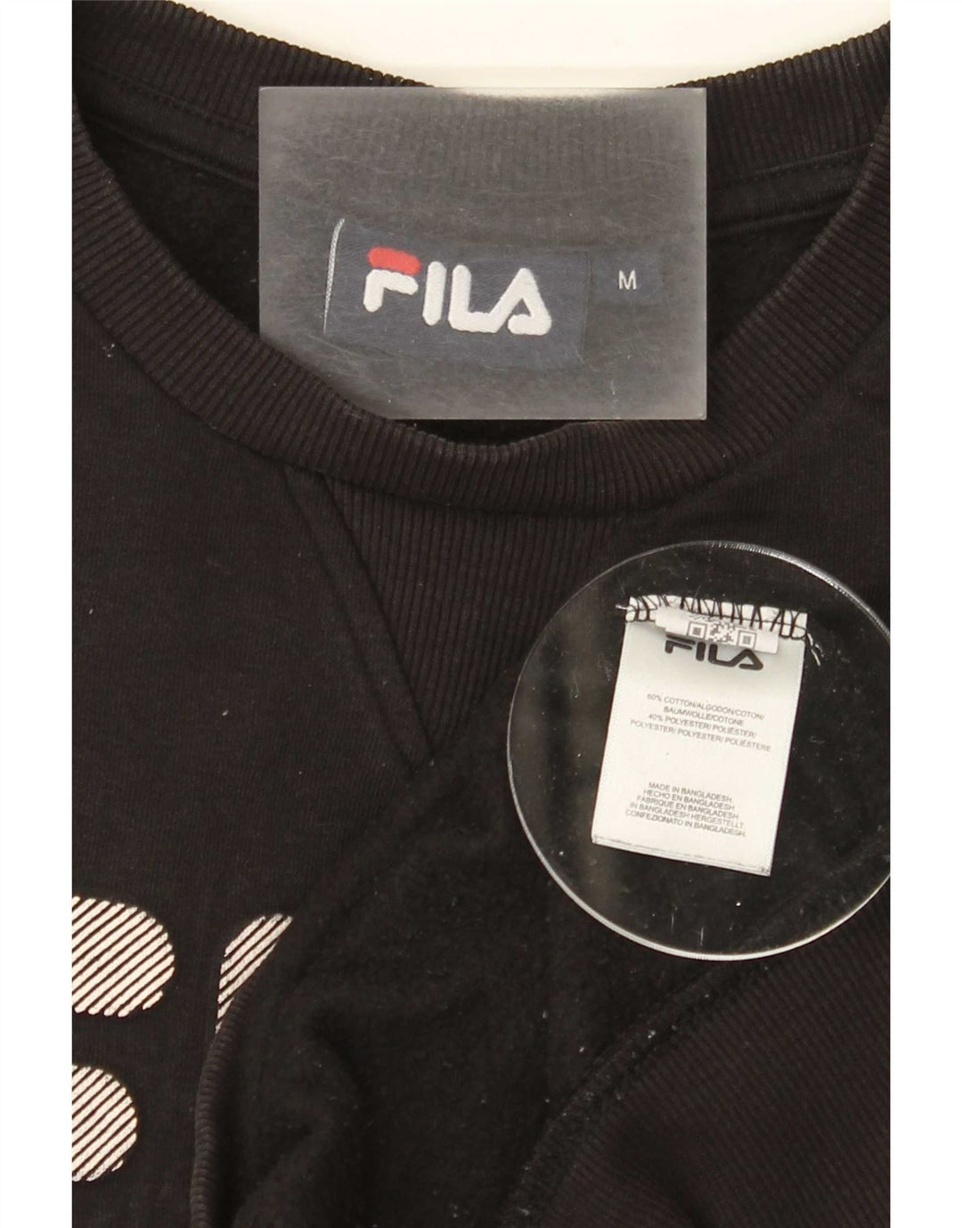 Felpa grafica da uomo Fila Maglione cotone nero medio