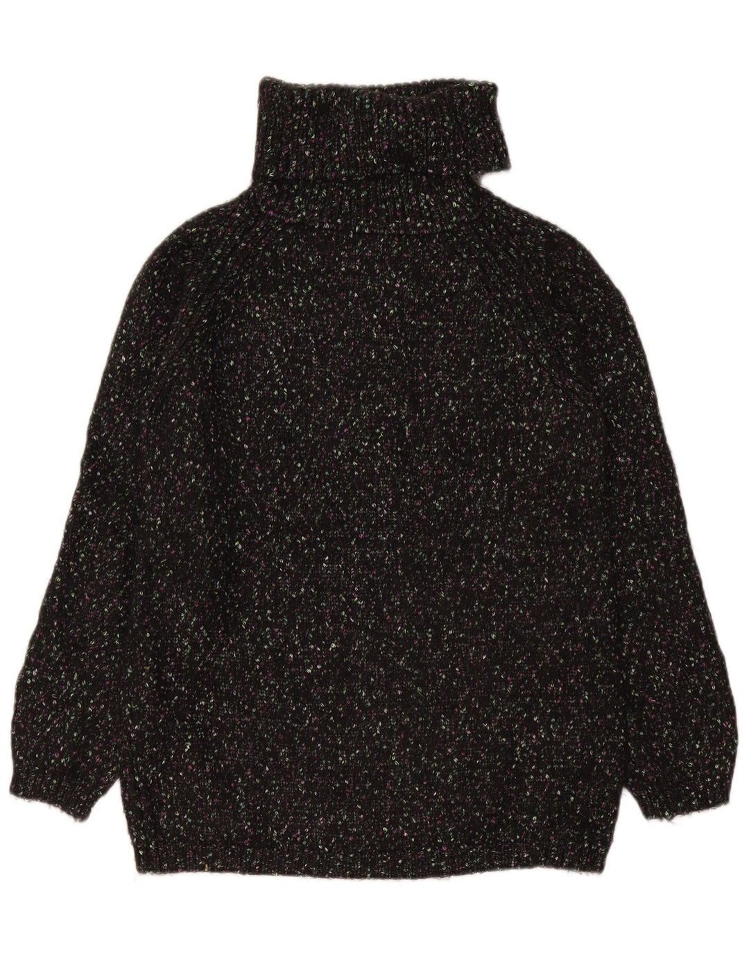 Maglione maglione a collo alto da donna Marks & Spencer UK 10 piccolo nero chiazzato