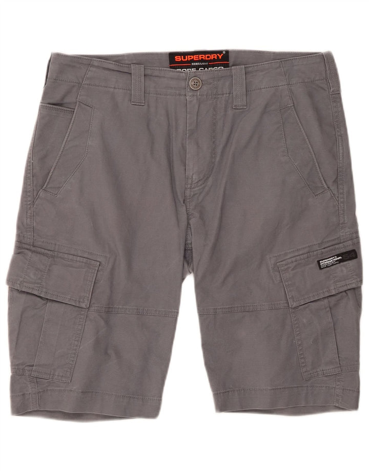 Pantaloncini cargo da uomo SUPERDRY W32 cotone grigio medio