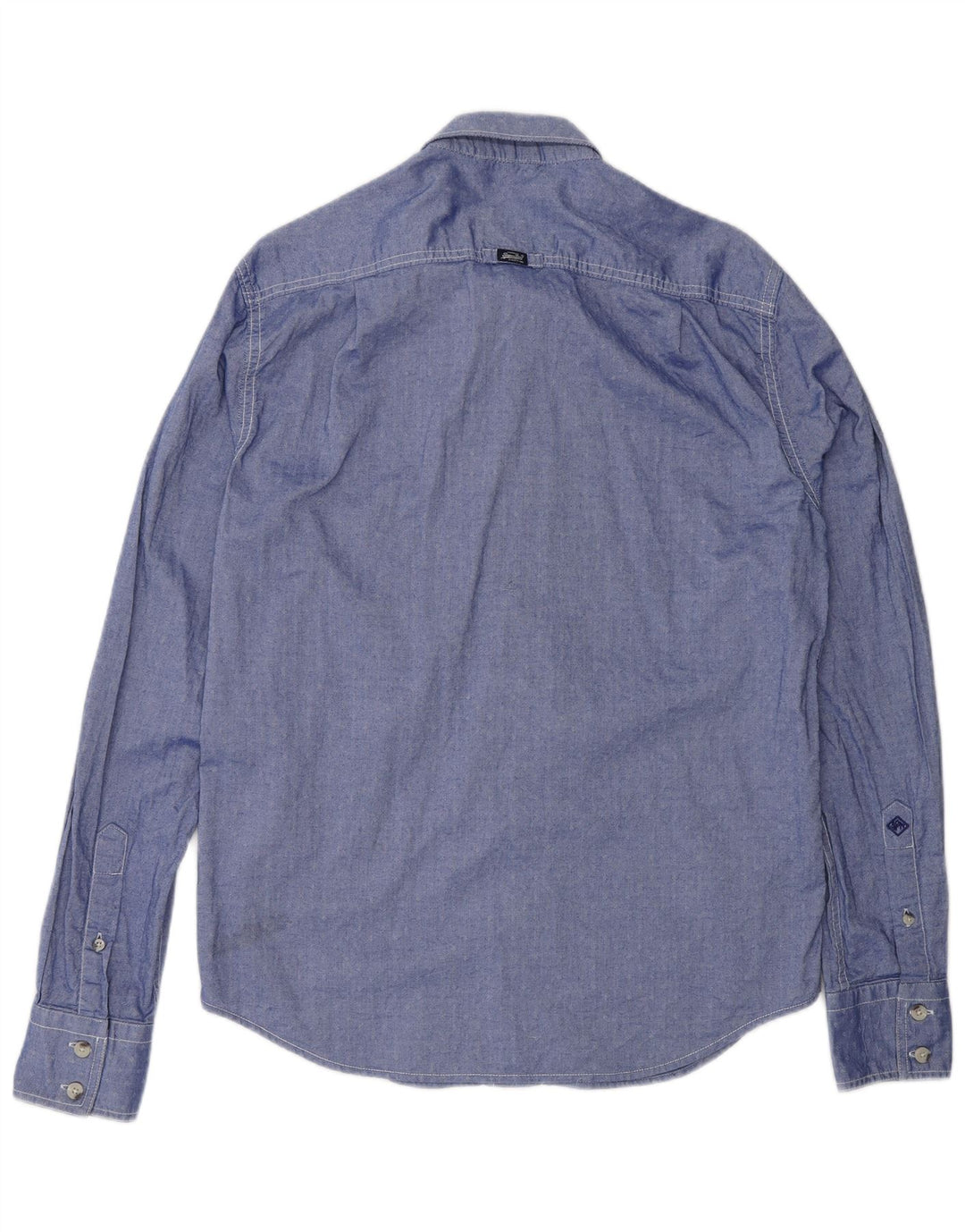 Camicia da uomo SUPERDRY Large in cotone maculato blu