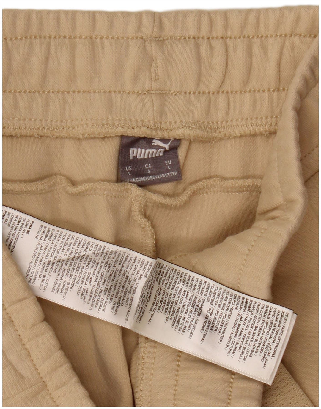 Pantaloni della tuta Capri da donna PUMA UK 14 Large Beige Cotton