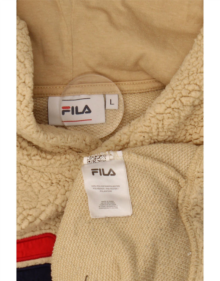 Maglione in pile grafico da donna FILA UK 16 Large Beige Poliestere