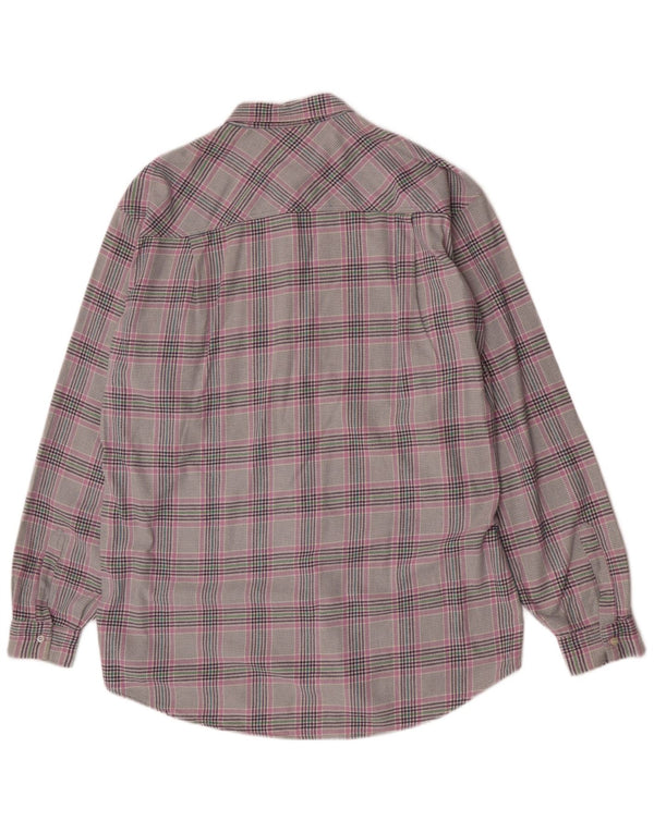Camicia Carrera da uomo vestibilità regolare in flanella XL cotone scozzese grigio