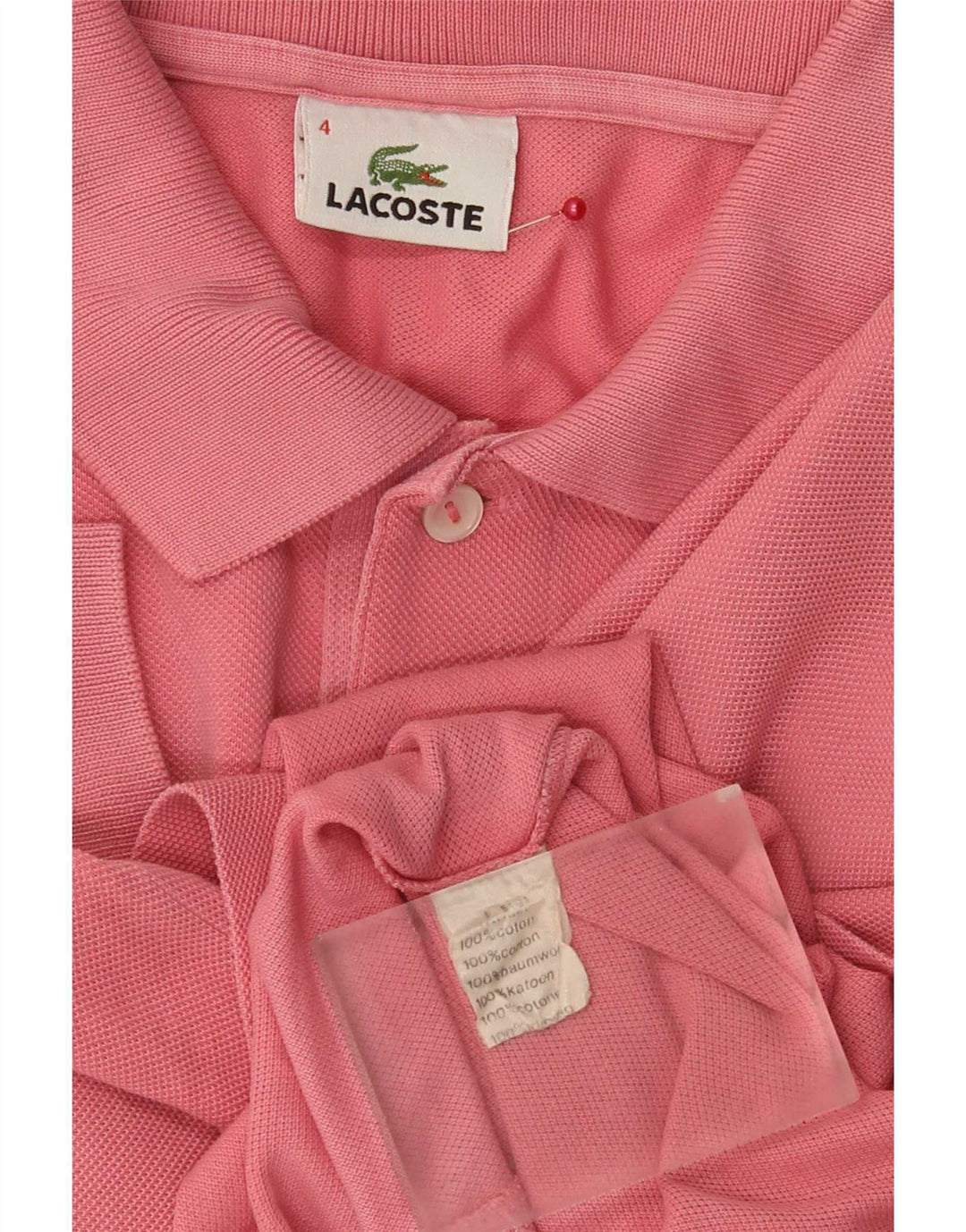 Polo da uomo Lacoste taglia 4 in cotone rosa medio
