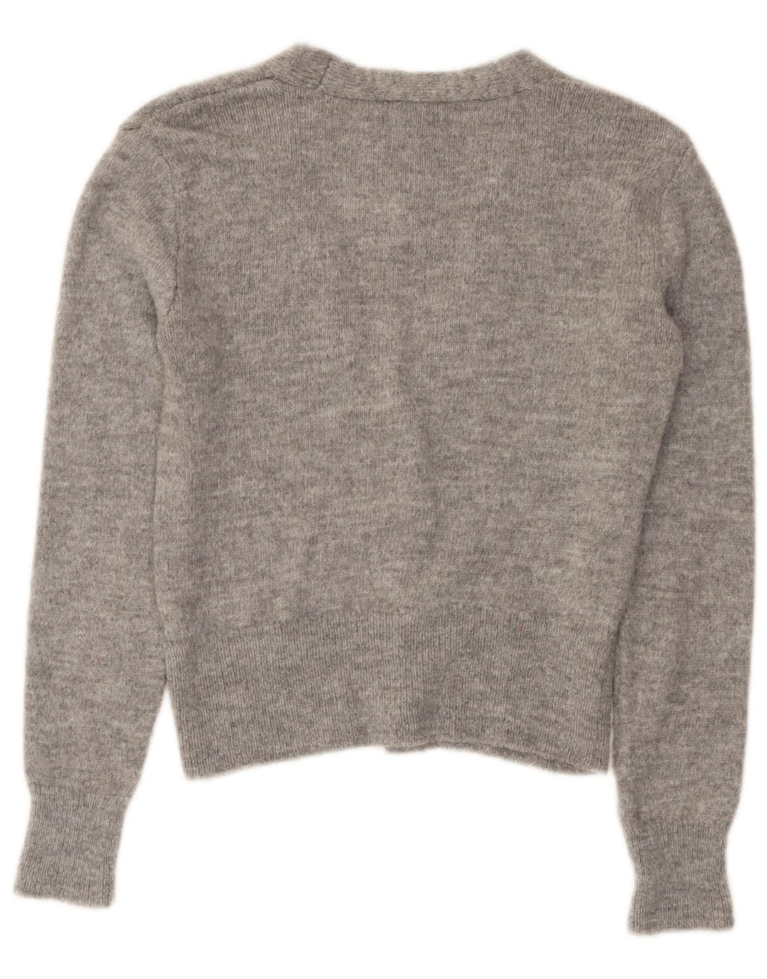 Maglione cardigan corto da donna ZARA UK 10 piccolo grigio acrilico