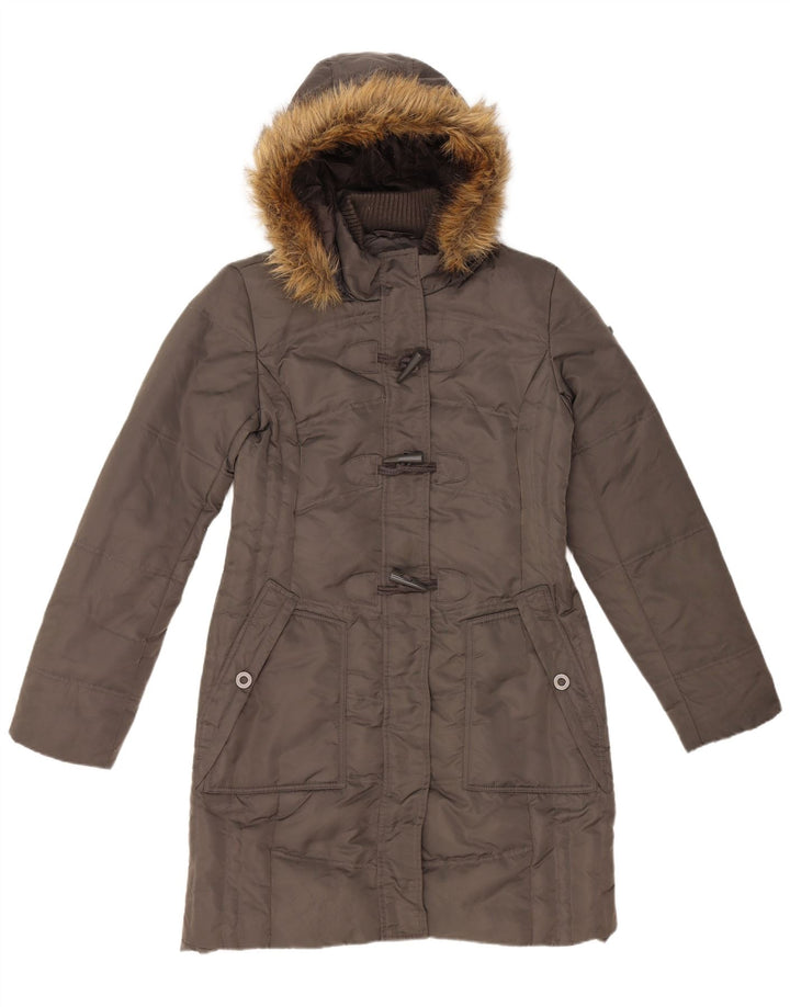 Cappotto imbottito con cappuccio da donna Tom Tailor UK 14 Poliammide grigio medio