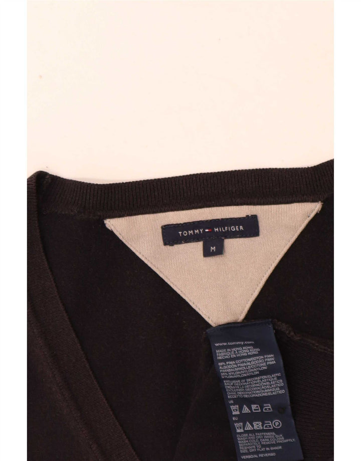 Maglione cardigan da donna Tommy Hilfiger classico in cotone nero medio