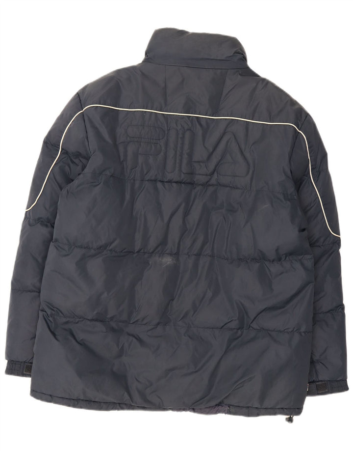 Giacca imbottita grafica da uomo Fila UK 38 nylon blu navy medio