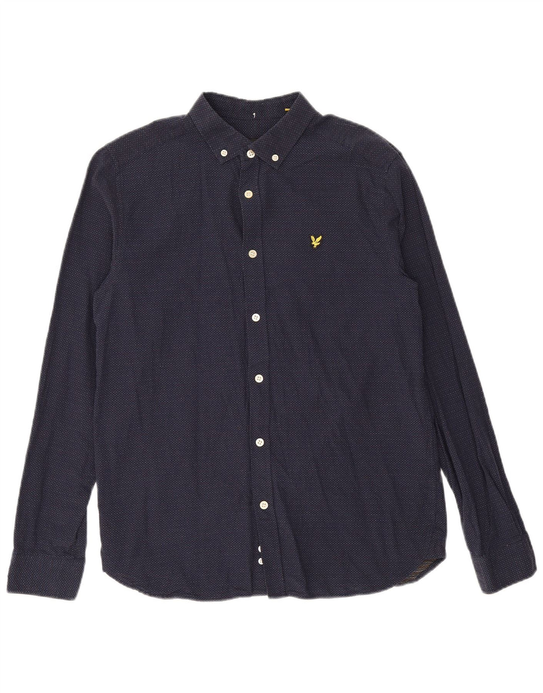Camicia da uomo LYLE & SCOTT in cotone maculato medio blu navy