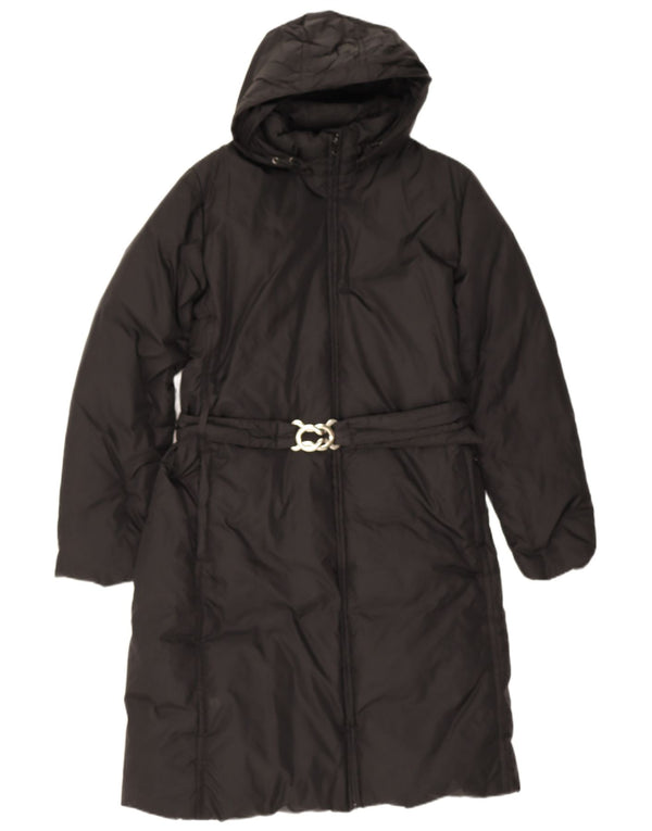 Cappotto imbottito con cappuccio da donna Benetton UK 16 Large Nero in poliammide