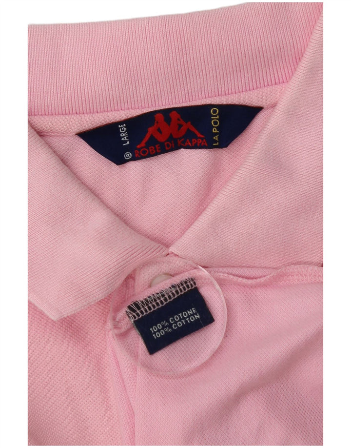 Polo Kappa Uomo Large Rosa In Cotone