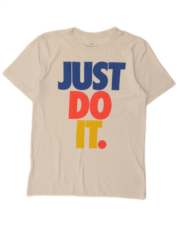 T-shirt grafica da uomo Nike Top Small in cotone bianco