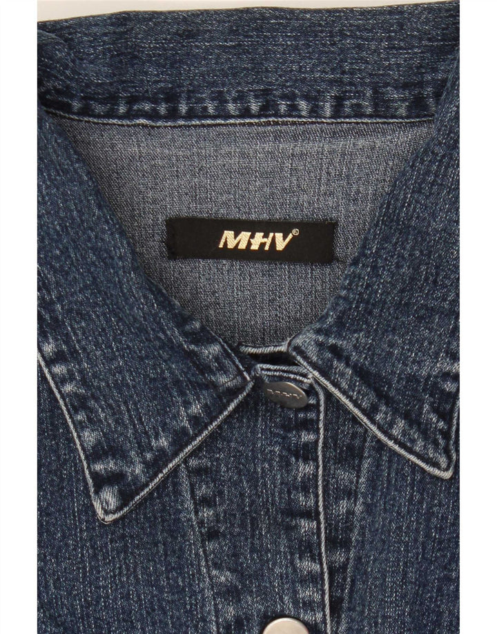 Giacca di jeans vintage da donna UK 14 blu medio