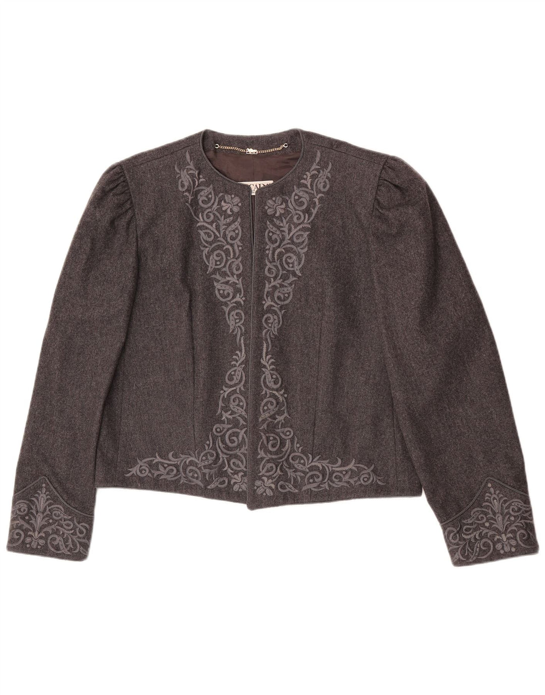 Giacca Bolero aperto da donna Escada EU 42 Large Grey Paisley Wool