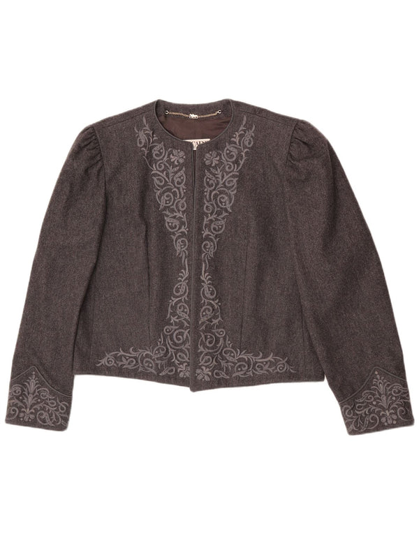 Giacca Bolero aperto da donna Escada EU 42 Large Grey Paisley Wool