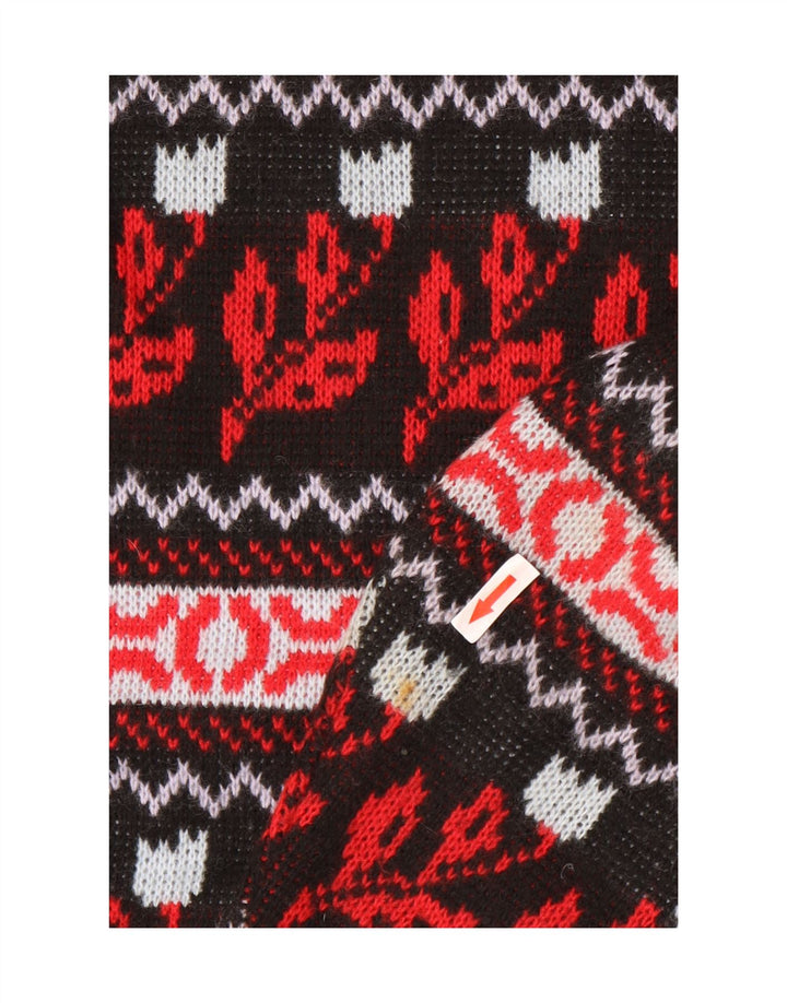 Maglione girocollo da uomo vintage in acrilico floreale medio multicolore