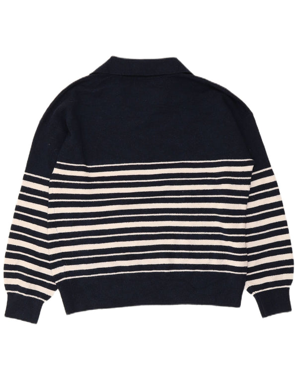 Maglione maglione collo alto da donna Marks & Spencer UK 14 blu navy medio