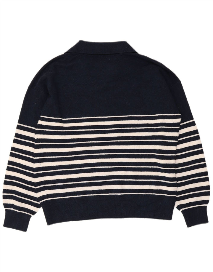 Maglione maglione collo alto da donna Marks & Spencer UK 14 blu navy medio