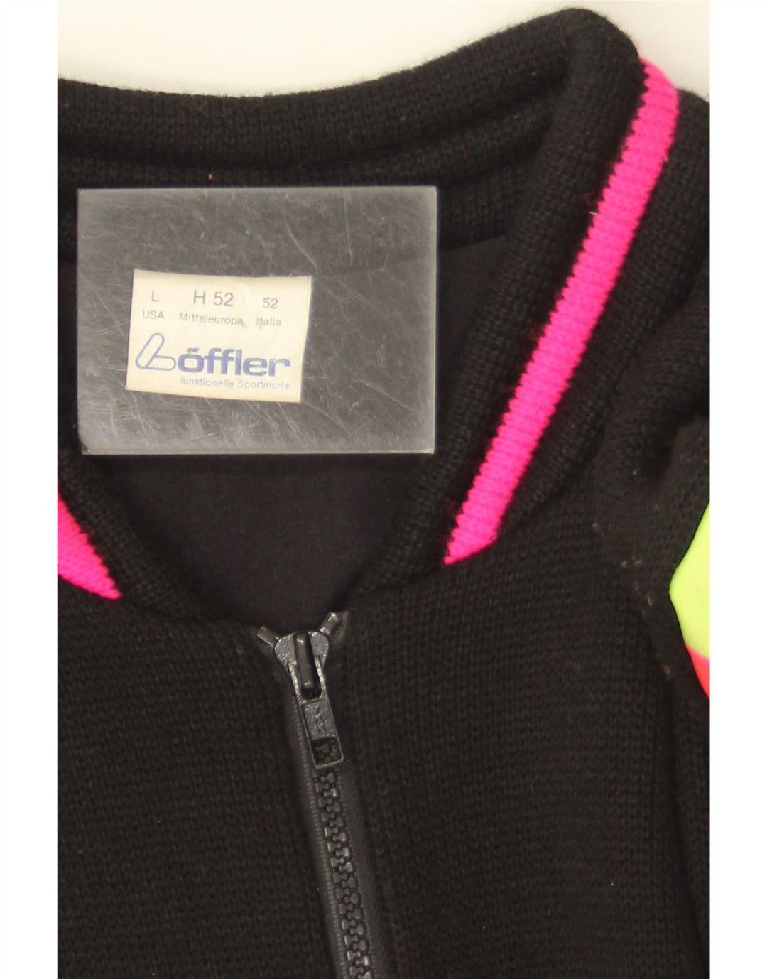Loffler Maglione da sci da uomo Maglione grande in lana color block nero