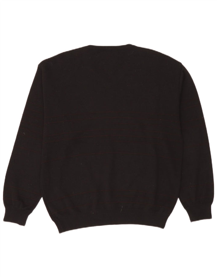 Maglione da uomo Marks & Spencer con scollo a V, lana a righe nere grandi