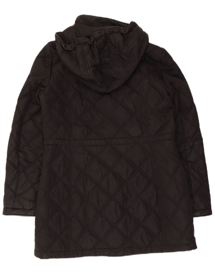 Giacca trapuntata con cappuccio da donna Dkny UK 14 poliestere medio blu navy