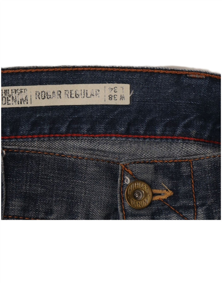 Jeans dritti vestibilità regolare da uomo Tommy Hilfiger W38 L34 cotone blu