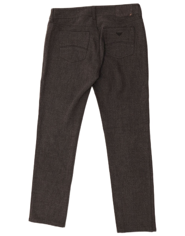 Pantaloni casual slim fit da uomo Armani W28 L29 poliestere grigio