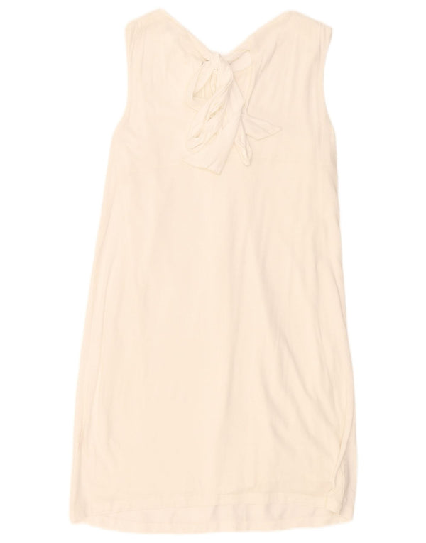 Abito a trapezio regolare senza maniche da donna Massimo Dutti UK 10 piccolo bianco
