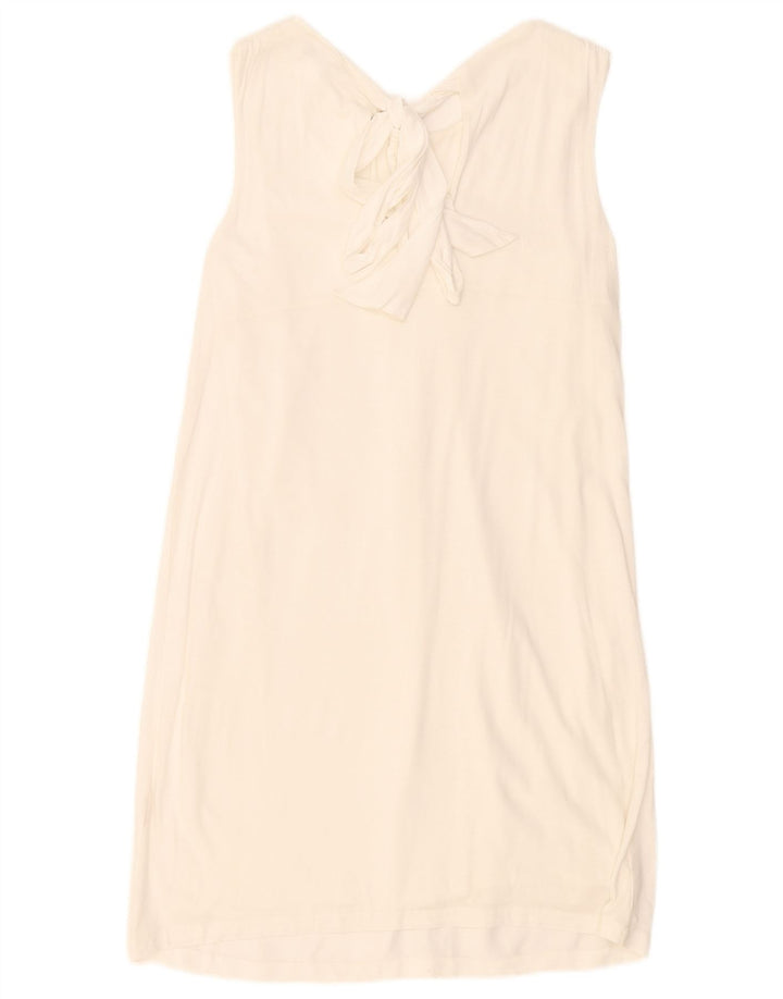 Abito a trapezio regolare senza maniche da donna Massimo Dutti UK 10 piccolo bianco
